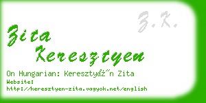 zita keresztyen business card